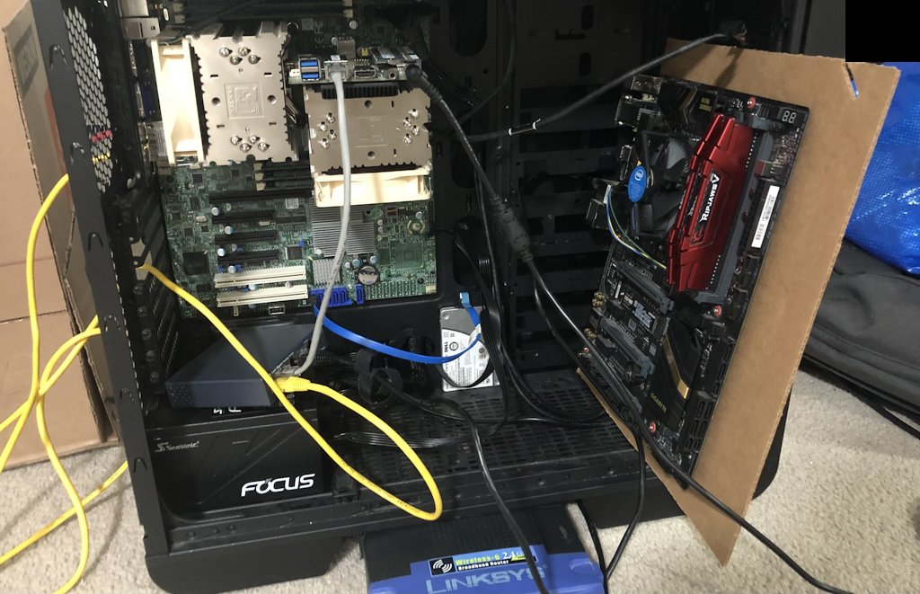 absolutely awful arrangement of computer hardware in an ATX case